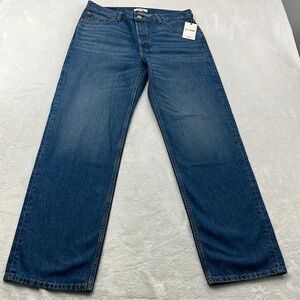 NEW RE/DONE‎ 29, 8 70s Ultra Rise Stove Pipe Dark Blue 100% Cotton Fly Button